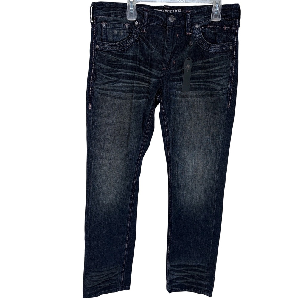 Affliction Gage Jeans Size 34 Mens Denim Biker Grunge Distressed Grunge Dark Y2K